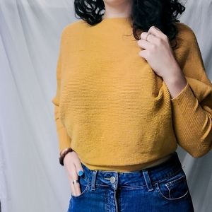 Yellow wide sleeve sweater